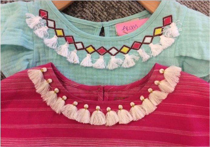 image of tassels at neckline